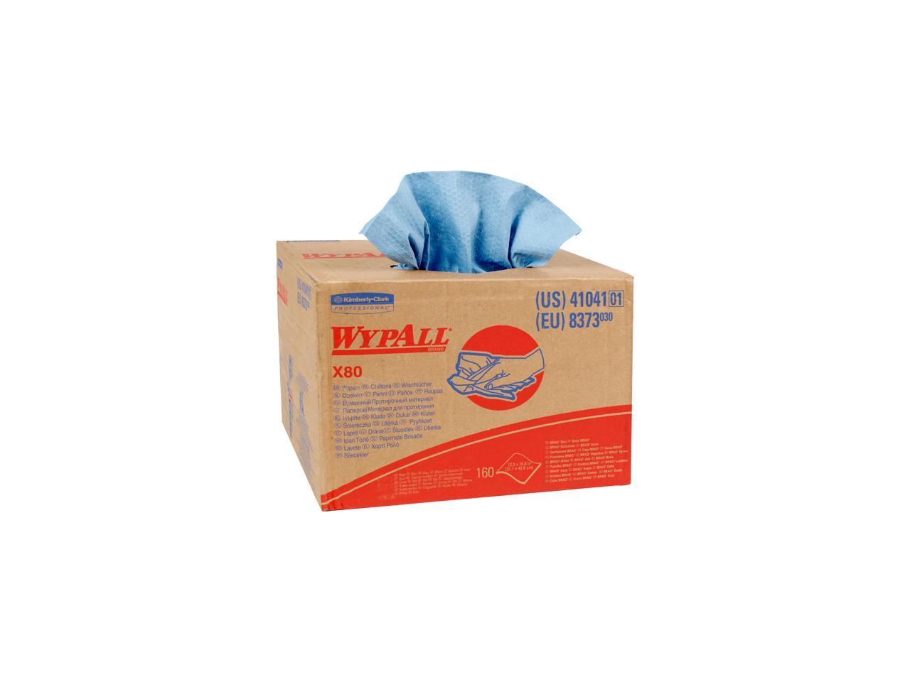 WypAll X80 Reusable Wipes (41041), Extended Use Cloths BRAG Box Format, Blue, 160 Sheets / Box; 1 Box / Case