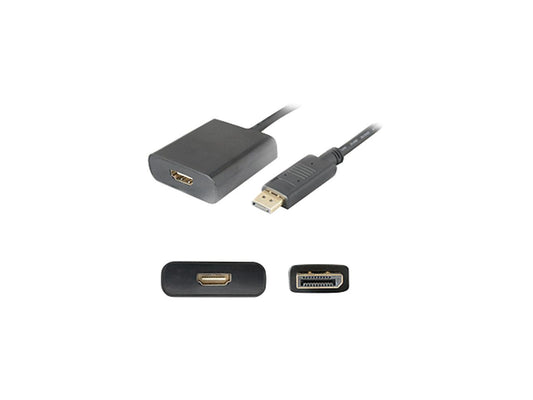 AddOn DISPLAYPORT2HDMI AddOn 20.00cm (8.00in) DisplayPort Male to HDMI Female Black Adapter Cable - 100% compatible with select devices.