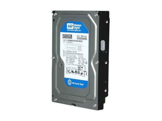 Western Digital Blue WD5000AAKS 500GB 7200 RPM 16MB Cache SATA 3.0Gb/s 3.5 Internal Hard Drive Bare Drive