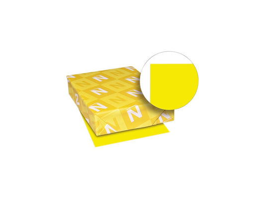 Wausau Paper 22533 Multipurpose Colored Paper, 24lb, 11 x 17, Solar Yellow, 500 Sheets/Ream