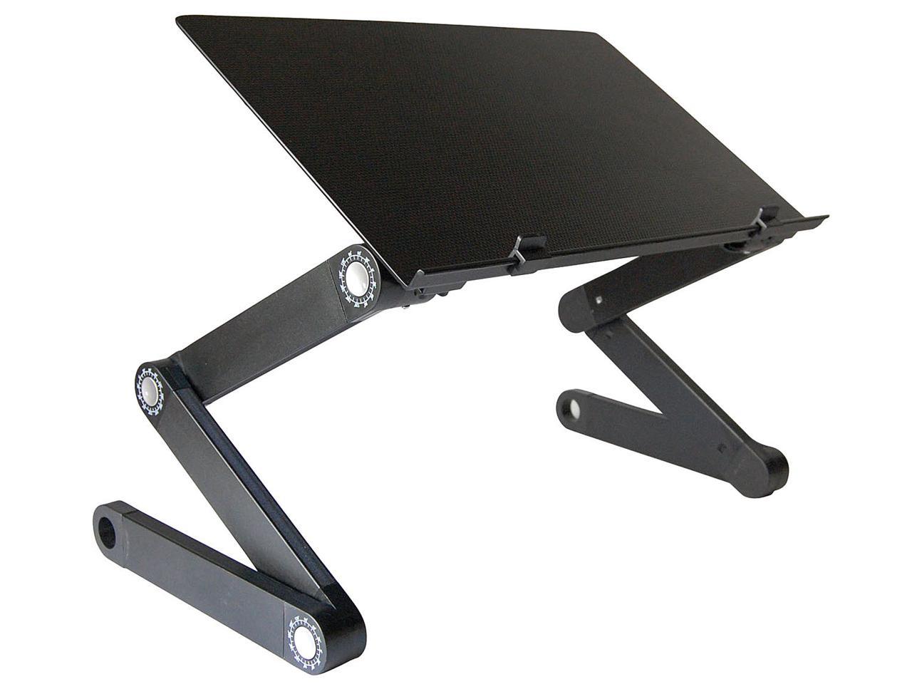 WorkEZ Professional Laptop Riser for Desk - Adjustable Laptop Desk for Bed Computer lap desk for laptop ergonomic laptop stand for bed laptop holder desk laptop cooling stand bed desk for laptop black