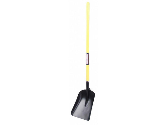 WESTWARD 12U493 #2 14 ga Scoop Shovel, Steel Blade, 43 in L Yellow Fiberglass