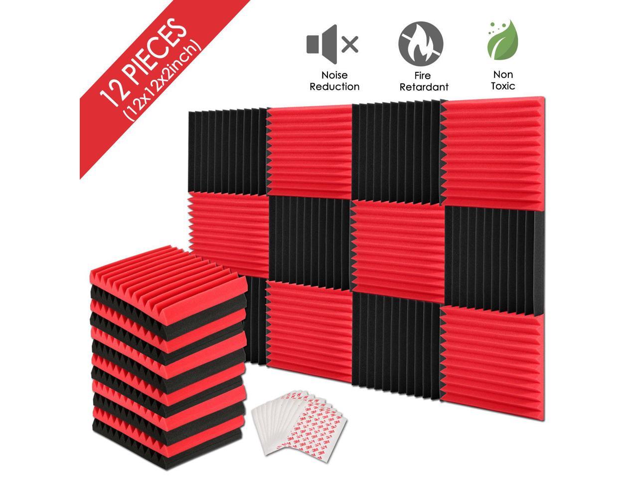 AGPtEK 12 Packs Soundproof Foams 12*12 *2 In Acoustic Foam Panels Ideal for Recording Studio TV Room