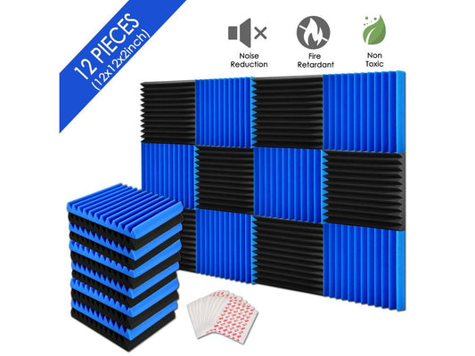 AGPtEK 12Packs Sound Proof Padding Acoustic Foam Panels for Studio Kids Room Office Podcast Recording