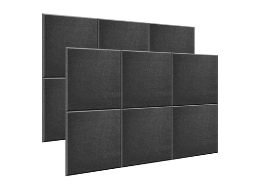 AGPtEK 12 Packs Acoustic Absorption Panels Black Sound Insulation Panels Beveled Edge Tiles