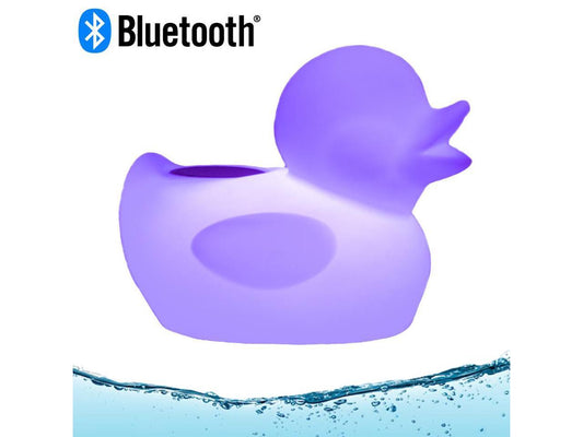 Acoustic Audio Rechargeable Bluetooth Floating Duck Pool Speaker IP66 Rated with Multi-Colored LED Light