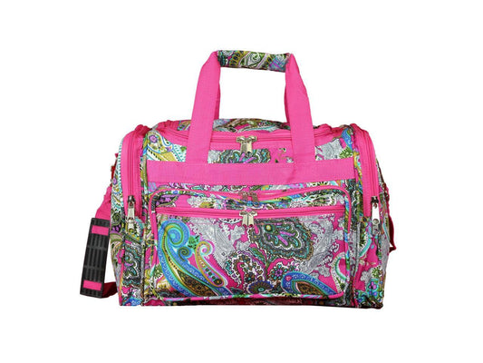 World Traveler 19-inch Carry-On Shoulder Duffel Bag - Pink Multi Paisley