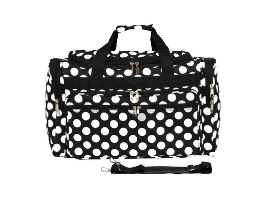 World Traveler 19-inch Carry-On Shoulder Duffel Bag - Black White Dot II