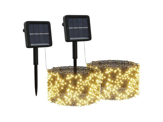 vidaXL Solar Fairy Lights 2 pcs 2x200 LED Warm White Indoor Outdoor