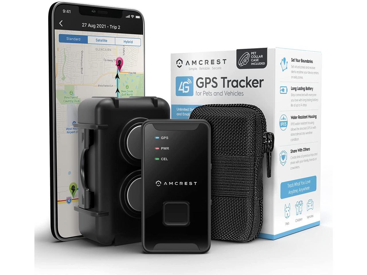 Amcrest GPS GL300 GPS Tracker for Vehicles (4G LTE) - Portable Mini Hidden Real-Time GPS Tracking Device for Vehicles, Cars, Kids, Pets, Assets, Text/Email/Push Alerts, Twin Magnet Weatherproof Case