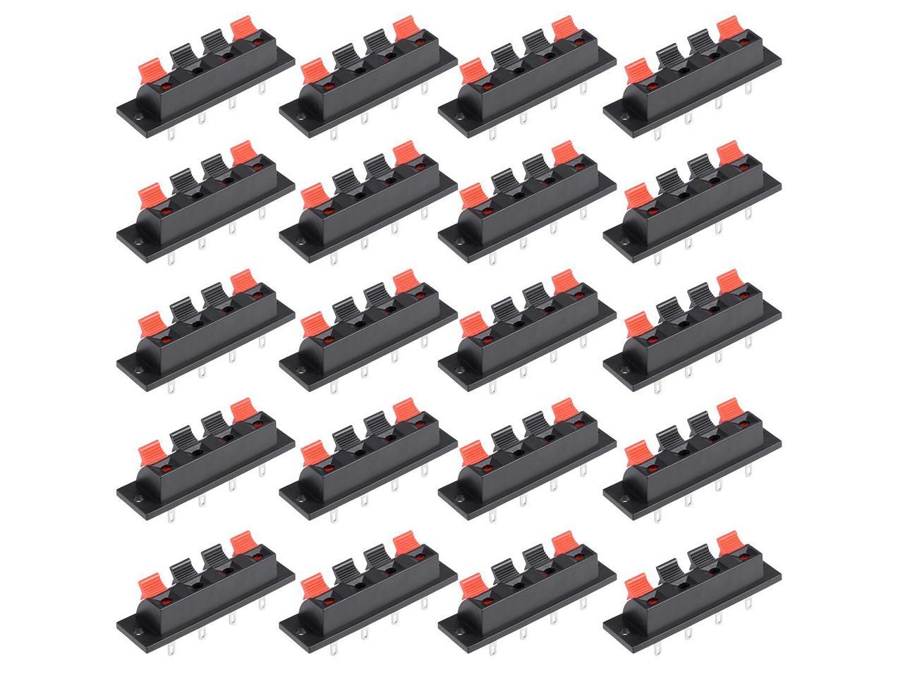 20pcs 4 Way Jack Socket Spring Push Release Connector Speaker Terminal Strip Block