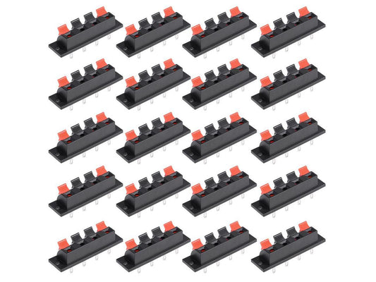 20pcs 4 Way Jack Socket Spring Push Release Connector Speaker Terminal Strip Block