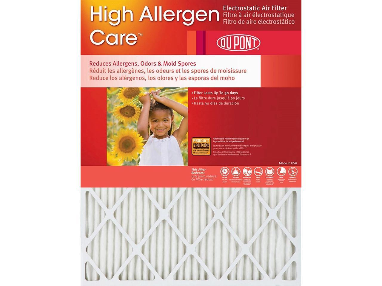 14x14x1 DuPont High Allergen Care Electrostatic Air Filter (4 Pack)