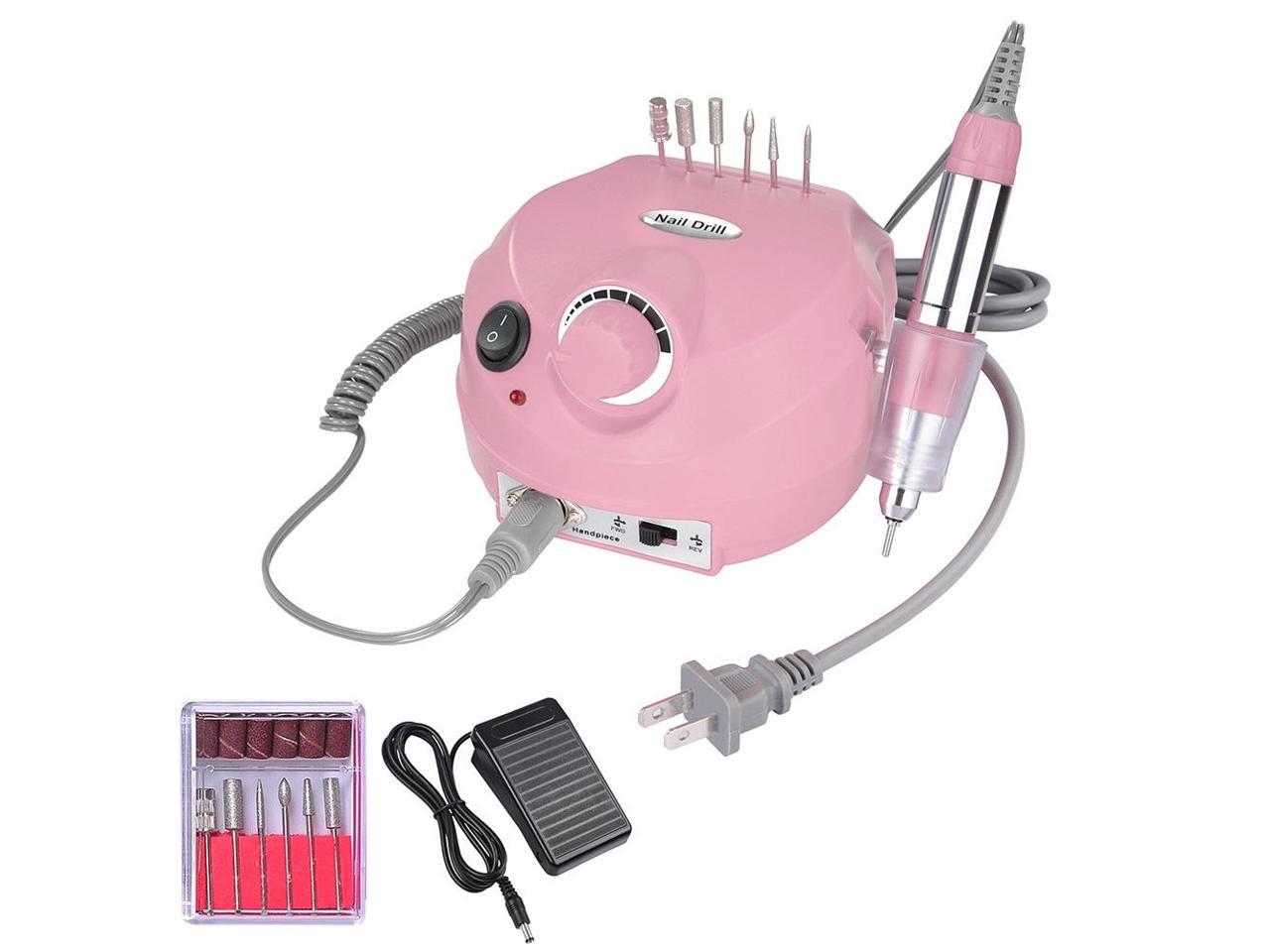 30000RPM Professional Electric Nail Drill Machine Nails Care Polisher Machine Kit Pink