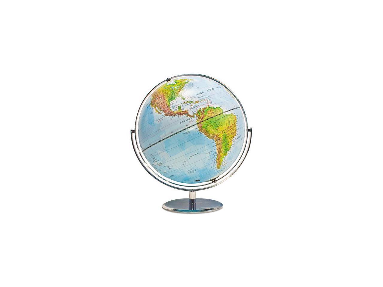 Advantus 12-Inch Globe with Blue Oceans Silver-Toned Metal Desktop Base Full-Meridian 30502