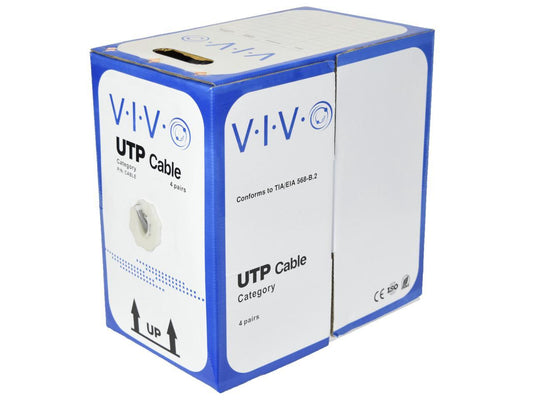 VIVO 500 ft bulk Cat5e LAN Ethernet Cable / Wire UTP Pull Box 500ft Cat-5e Grey (CABLE-V002)