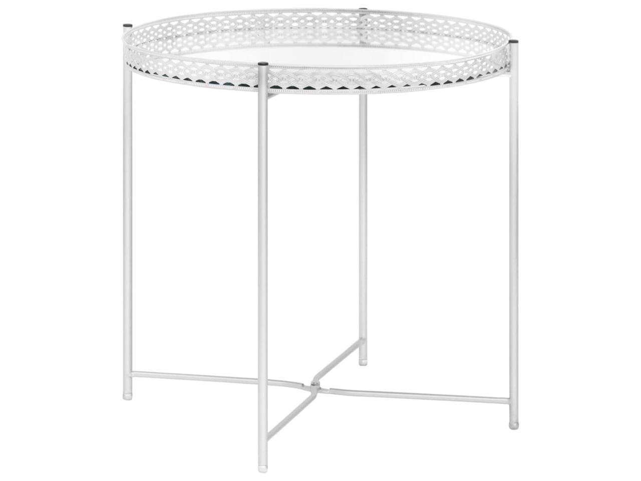 vidaXL Side Table Silver 15.7x15.7x16.1 Glass