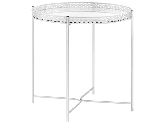 vidaXL Side Table Silver 15.7x15.7x16.1 Glass