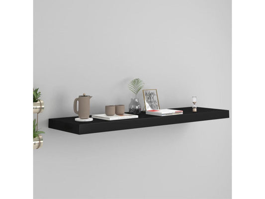 vidaXL Floating Wall Shelf Black 35.4x9.3x1.5 MDF