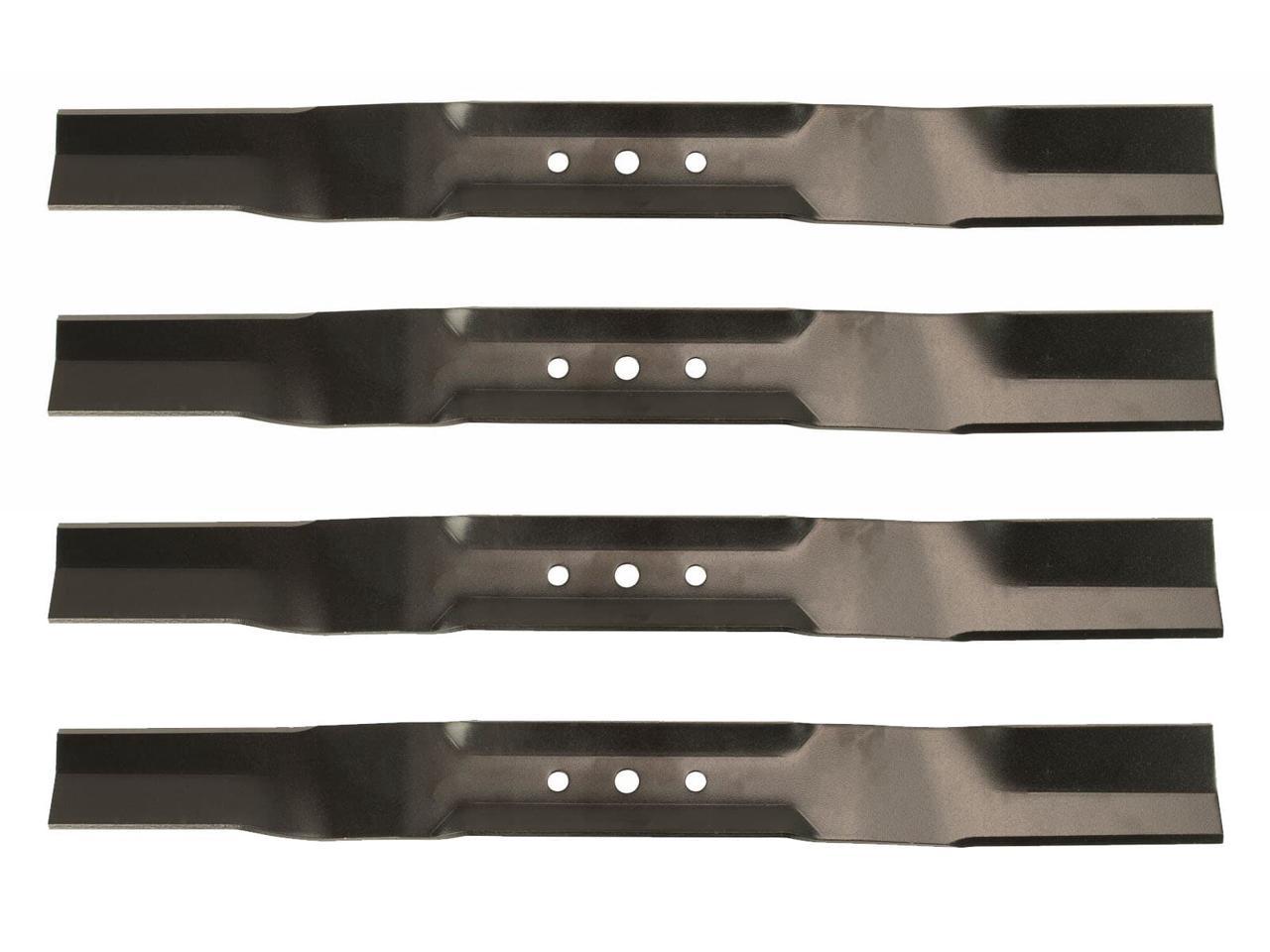 (4) USA Mower Blades TB22BP Medium Lift for Toro? 104869703 108976402P Length 21-11/16 in. Width 2-1/4 in. Thickness .150 in. Center Hole 7/16 in. 22 in. Deck