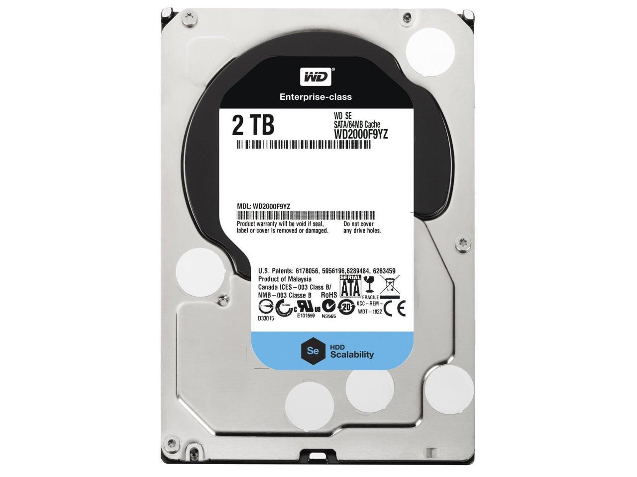 WD WD2000FYYZ 2 TB Enterprise Hard Drive - 3.5 Inch, 7200 RPM, SATA III, 64 MB Cache