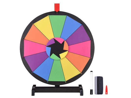 WinSpin? 18 Tabletop Editable Color Prize Wheel 12 Slot Spinning Game Dry Erase Trade Show