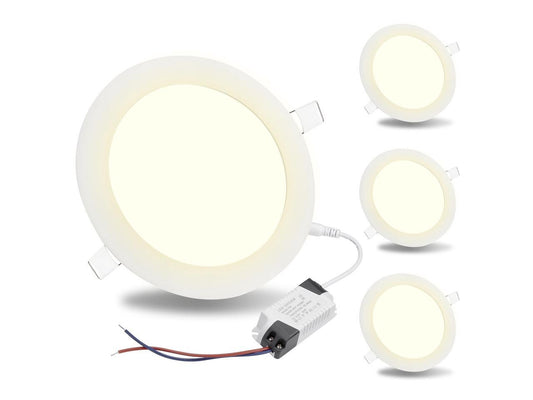 4x 9W Round LED Recessed Ceiling 5 Panel Down Light Fixture Bulb Lamp W/ Driver