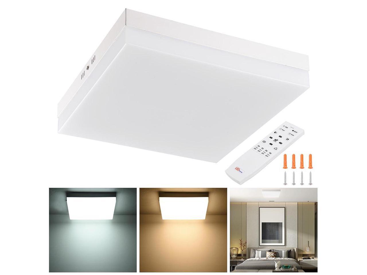 36W Dimmable LED Ceiling Light 3000 to 6000K 11 Square Flush Mount Remote Lamp