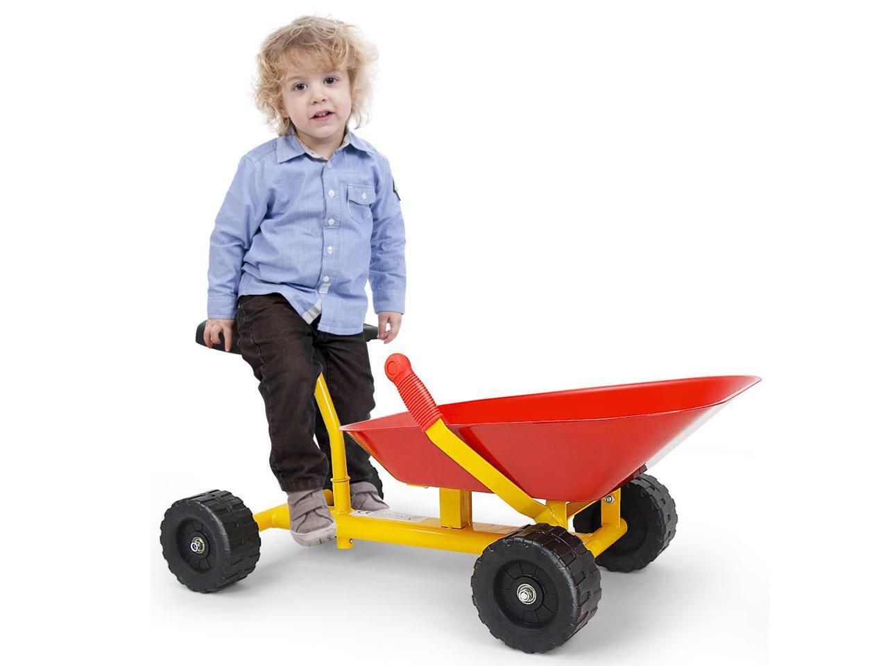 8''Heavy Duty Kids Ride-on Sand Dumper Front Tipping w 4 Wheels Sand Toy Gift