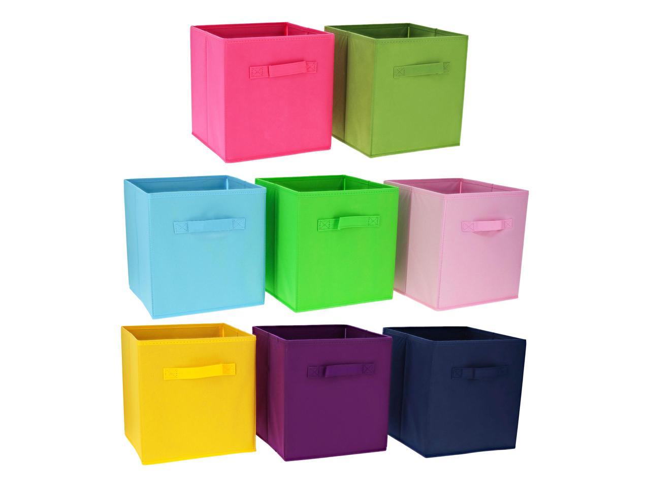 7Penn Basket Cube Storage - 8pc Colorful Basket Organization Bins with Handle