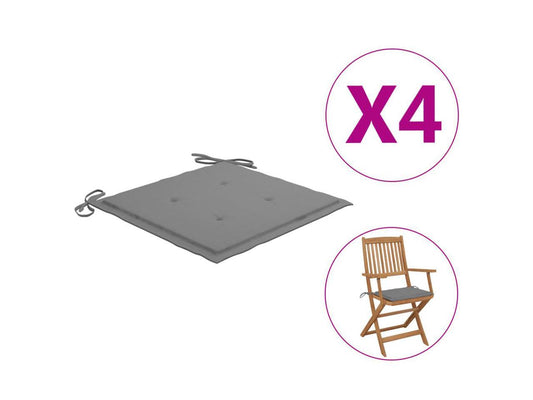 vidaXL Chair Cushion 4 Pcs Outdoor Patio Seat Cushion Pad Gray Oxford Fabric