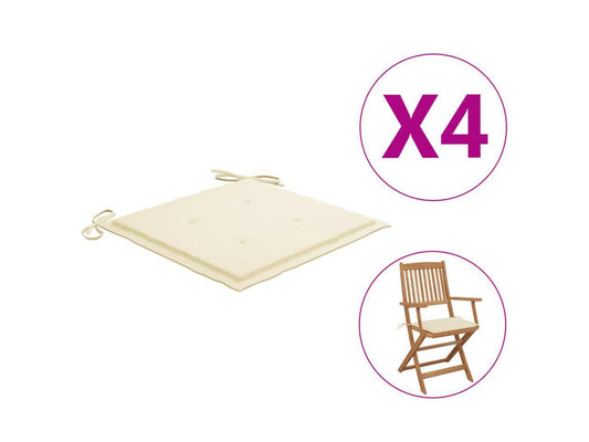 vidaXL Chair Cushion 4 Pcs Outdoor Patio Seat Cushion Cream Oxford Fabric