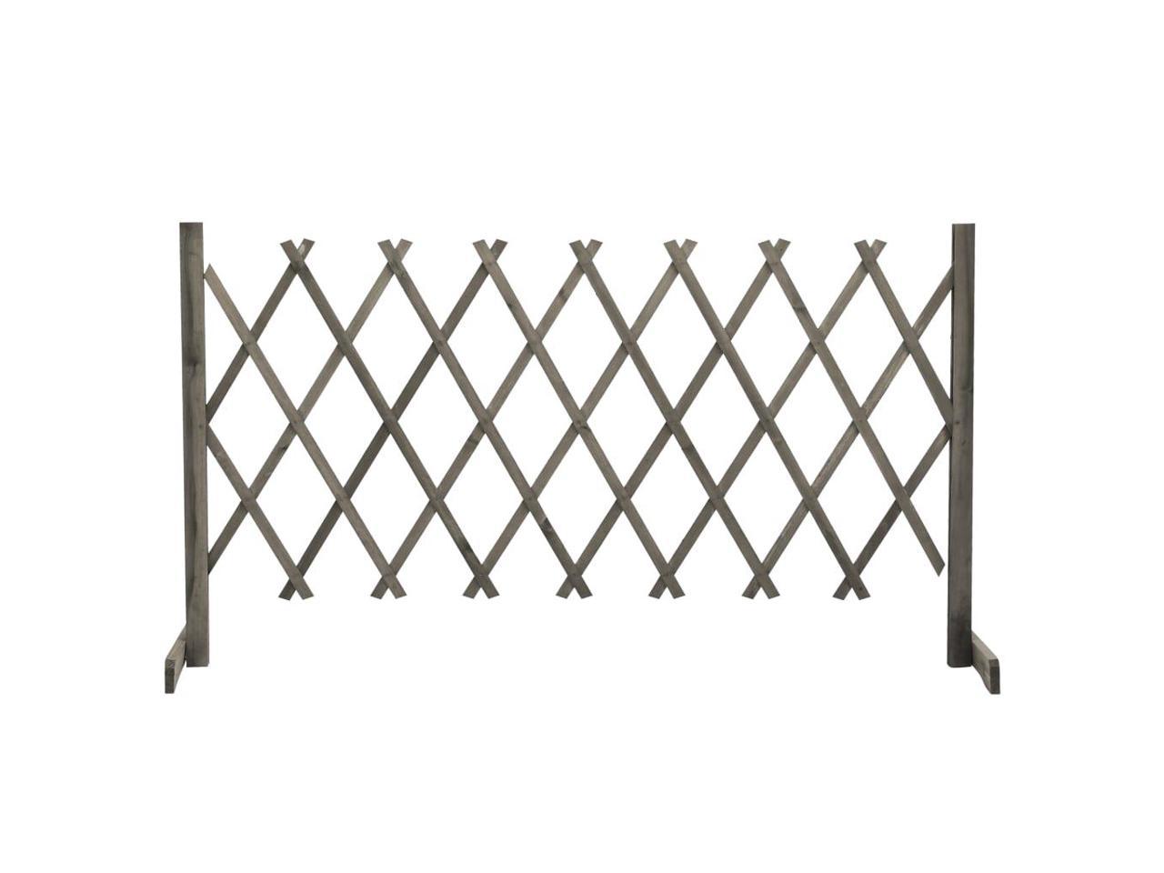 vidaXL Solid Wood Fir Garden Trellis Fence Gray 59.1x31.5 Outdoor Fence