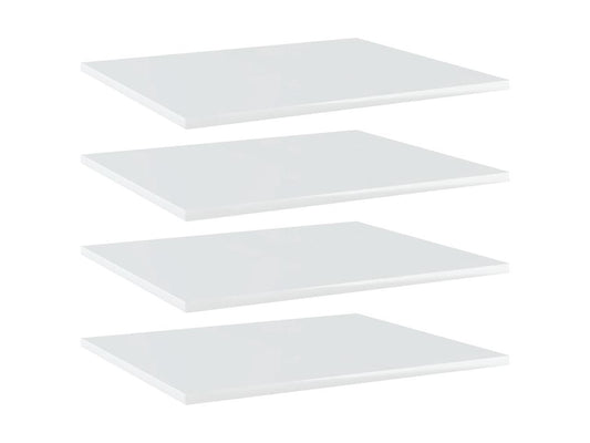 vidaXL Bookshelf Boards Floating Shelf 4 Pcs High Gloss White Engineered Wood