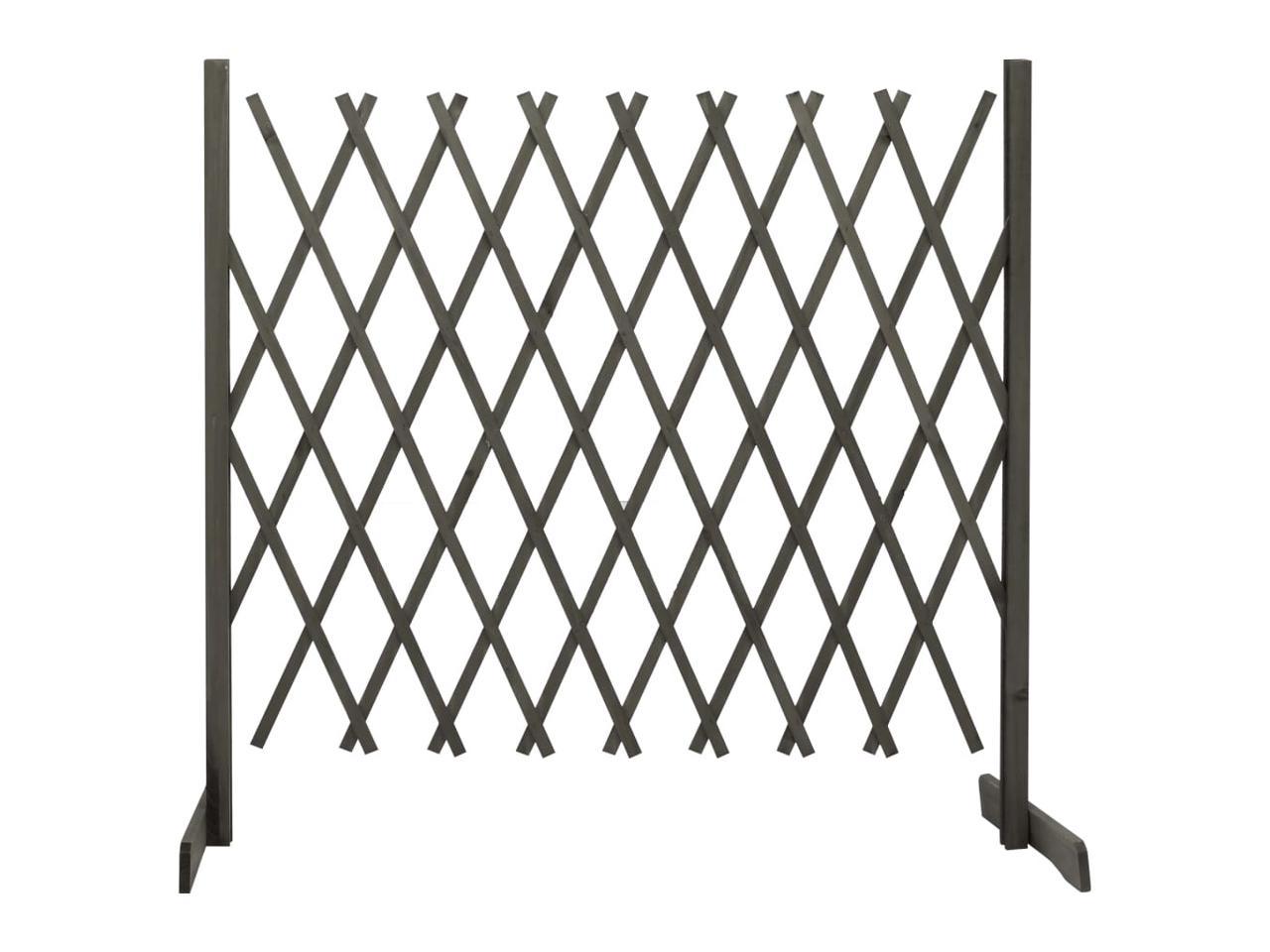 vidaXL Solid Wood Fir Garden Trellis Fence Gray 70.9x39.4 Outdoor Fence