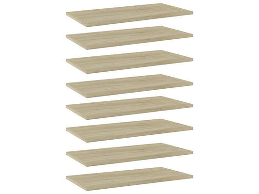 vidaXL Floating Shelf Bookshelf Board Rack 8 Pcs Sonoma Oak Engineered Wood