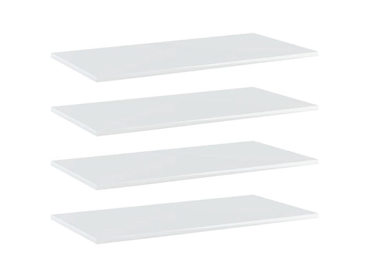 vidaXL Bookshelf Boards Floating Shelf 4 Pcs High Gloss White Engineered Wood