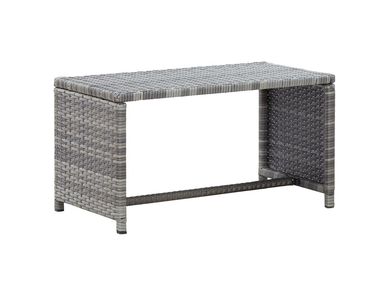 vidaXL Coffee Table End Table Rattan Table for Patio Anthracite Poly Rattan