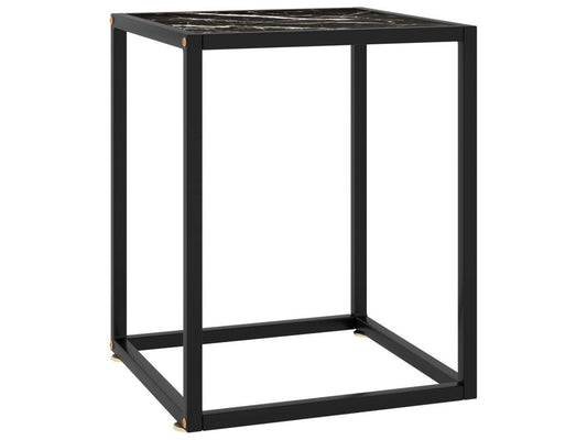 vidaXL Coffee Table End Table Accent Sofa Table for Bedroom Black Marble Glass