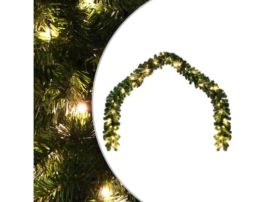 vidaXL Christmas Garland Decoration Artificial Xmas Garland with LED Lights