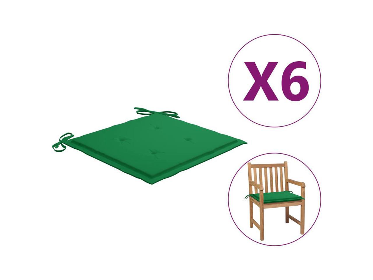 vidaXL Chair Cushion 6 Pcs Outdoor Patio Seat Cushion Green Oxford Fabric