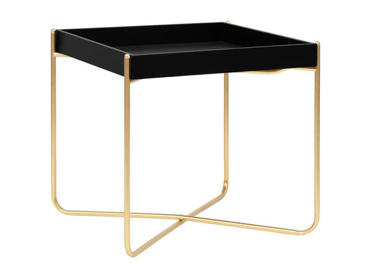 vidaXL Side Table Black and Gold MDF Coffee Couch Accent End Table Office