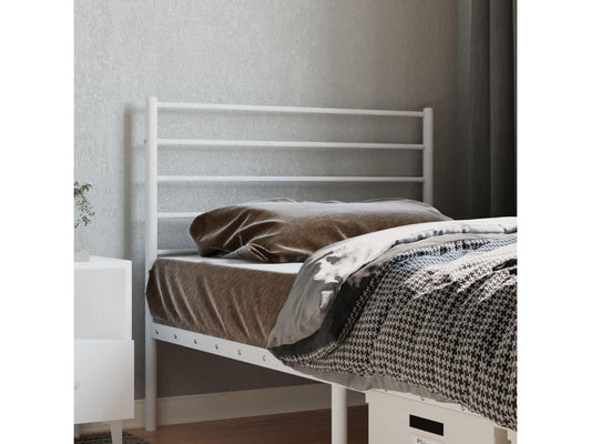 vidaXL Headboard Bed Headboard with Metal Frame for Single Bed White 39.4