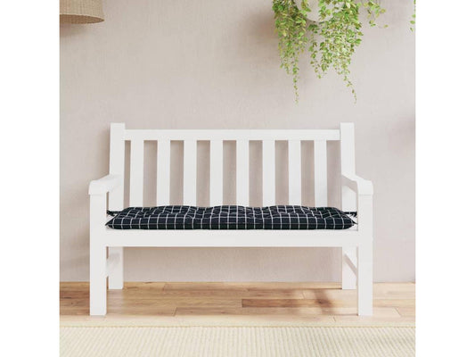 vidaXL Outdoor Cushion Bench Pillow Patio Cushion Black Check Pattern Fabric