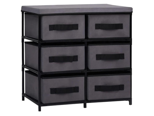 vidaXL Storage Cabinet Storage Organizer Unit Rack with 6 Drawers Gray Steel