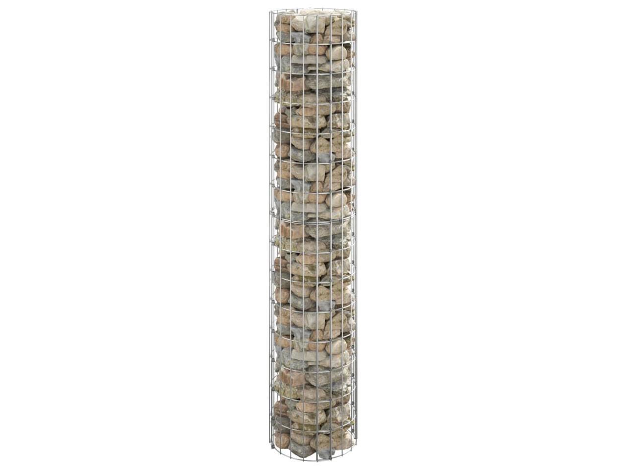 vidaXL Gabion Round Circular Gabion Pole for Garden Outdoor Galvanized Steel