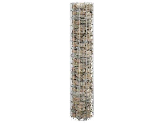 vidaXL Gabion Round Circular Gabion Pole for Garden Outdoor Galvanized Steel