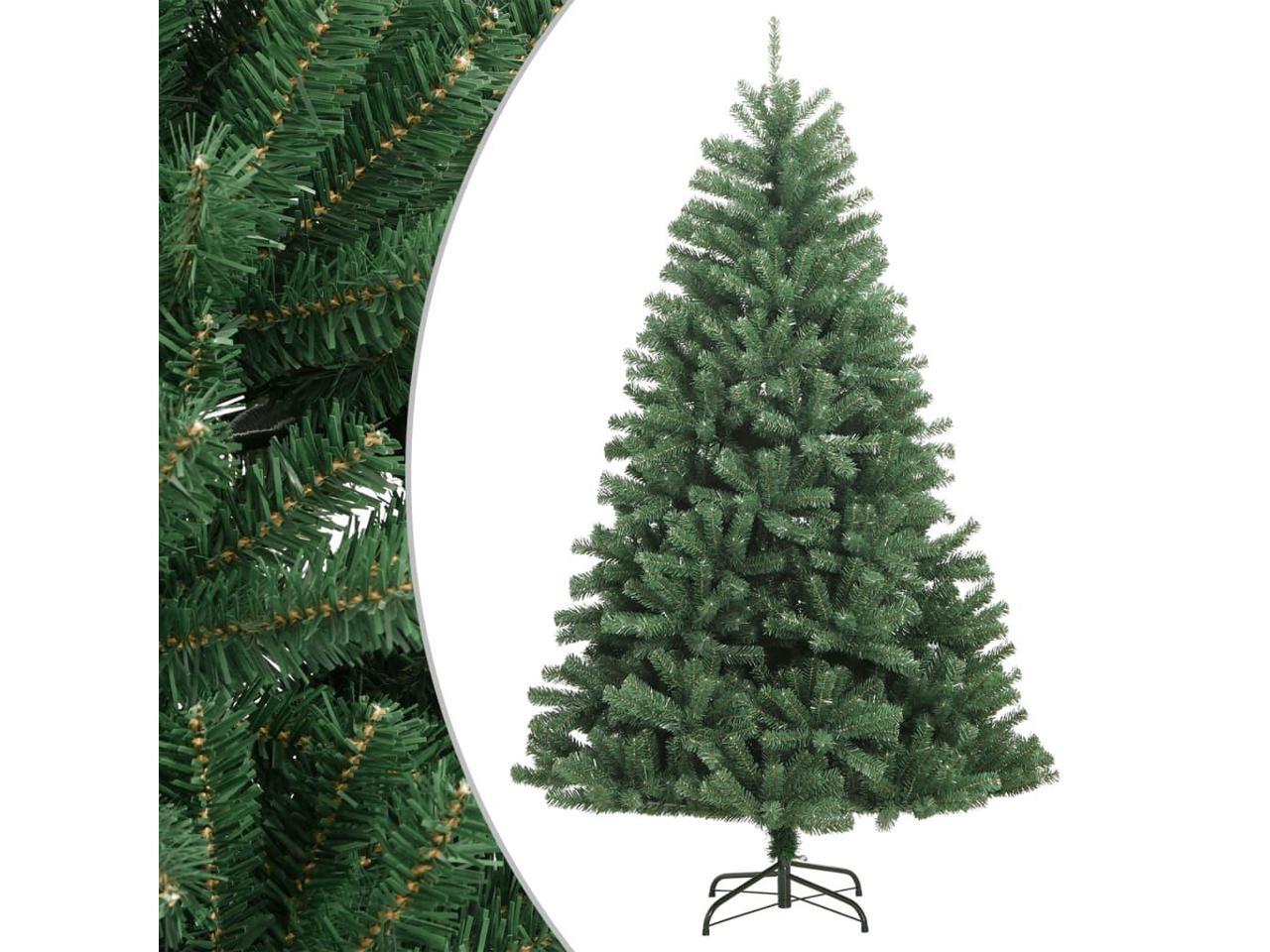 vidaXL Christmas Tree Outdoor Artificial Hinged Xmas Tree with Stand Green