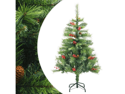 vidaXL Christmas Tree Artificial Hinged Christmas Tree with Cones and Berries