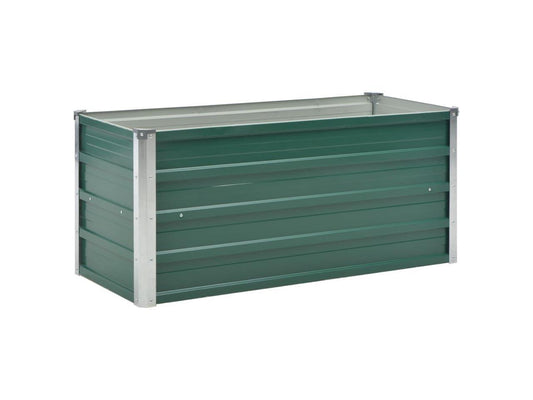 vidaXL Garden Raised Bed Open Bottom Galvanized Steel 39.4 Green DIY Planter